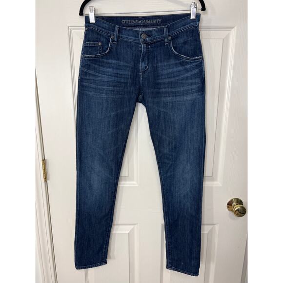 CoH Citizens of Humanity Lennox Loose Skinny Leg Fit Jean in Prestige Dark Wash - Picture 1 of 6